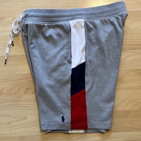 Polo Ralph Lauren Sweat Shorts Men's M Gray Pony Pockets Drawstring - Picture 2 of 9
